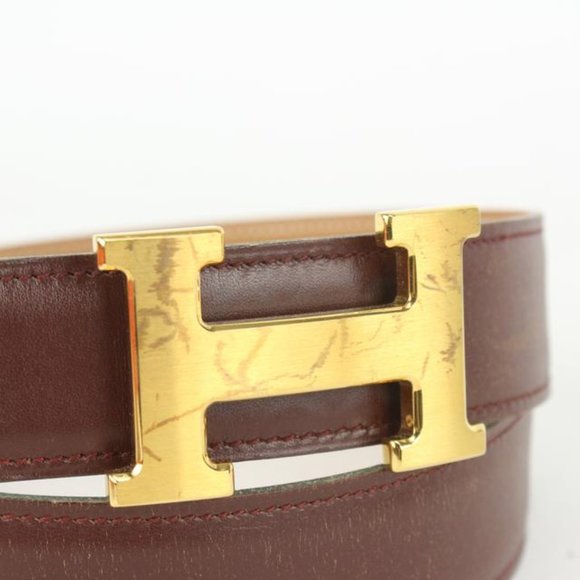 Hermès Brown x Gold 32mm Reversible H Logo Belt main image 11